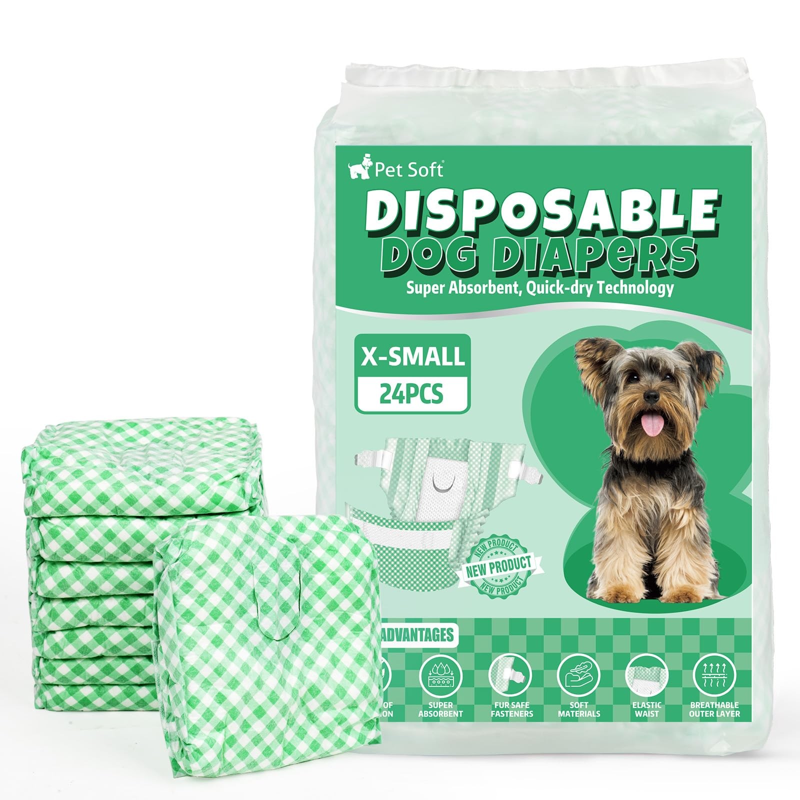 Female Dog Diapers – Disposable Puppy Diapers for Dogs & Cats, Ultra Absorben…