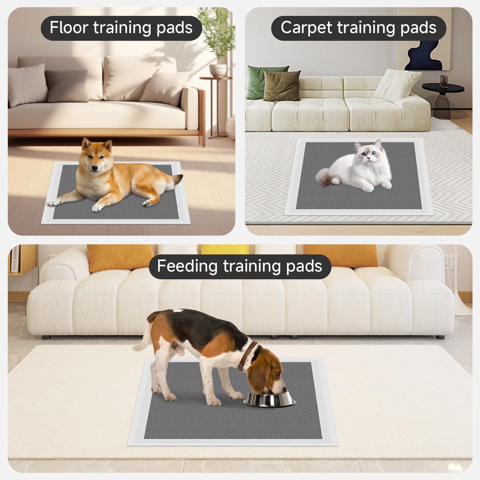 Charcoal Puppy Pads 28×34 Inches Extra Large Dog Pee Pads OdorControl & LeakP…