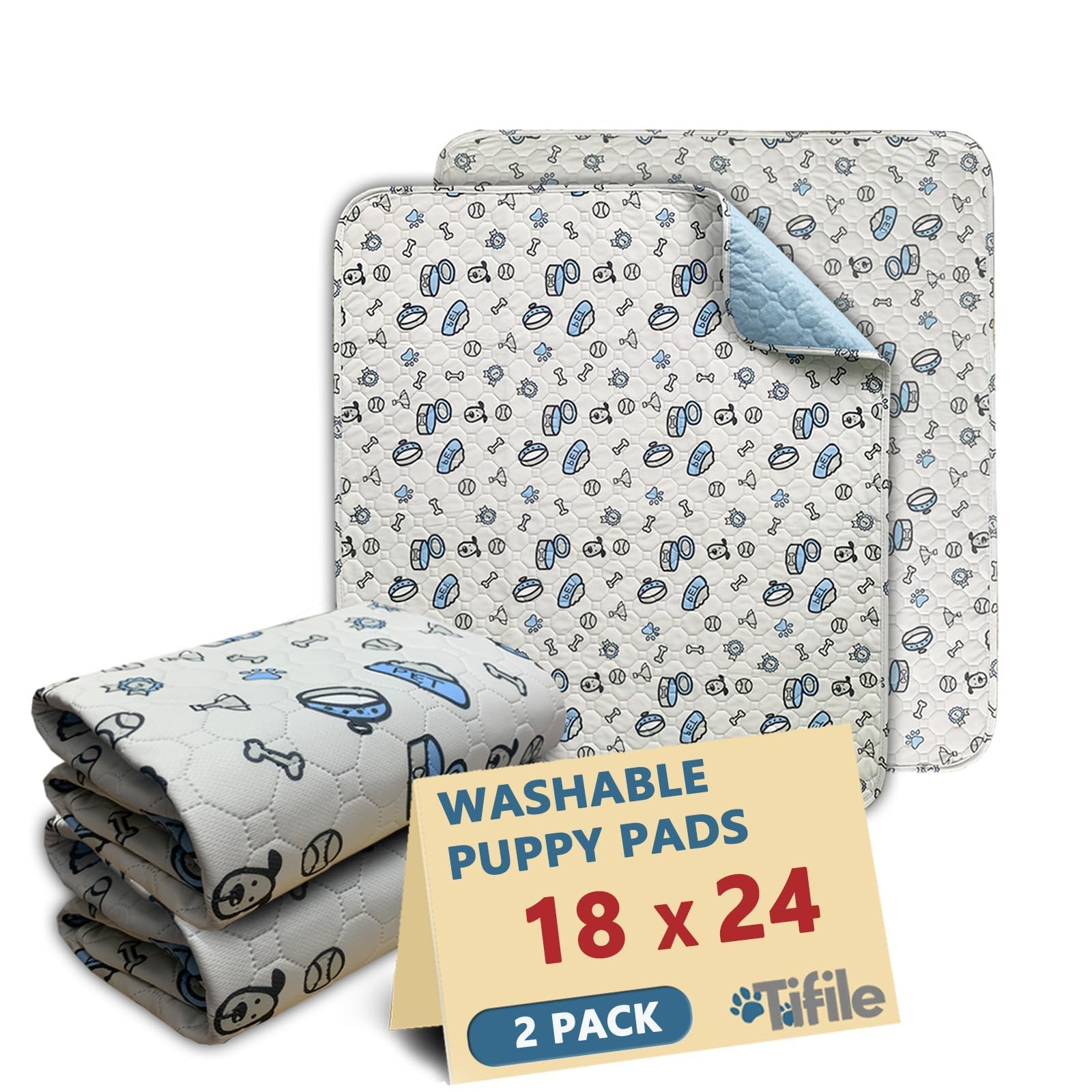 Washable Pee Pads for Dogs 2 Pack Reusable Puppy Pads Absorbent Whelping Pads…