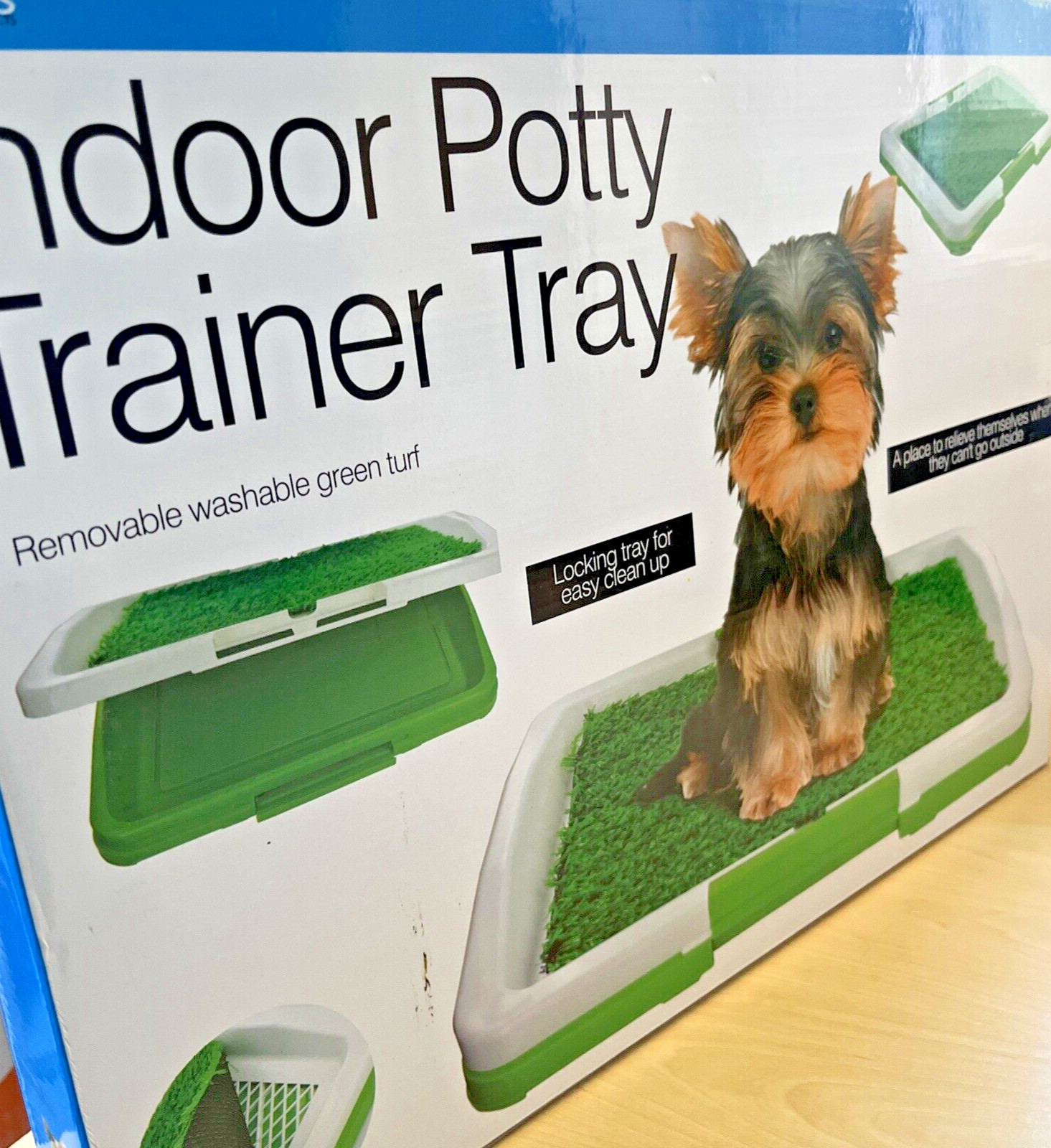 Puppy Indoor Potty Training Tray Dukes Pet 18 x 13.5 x 2 in Removable Green Turf