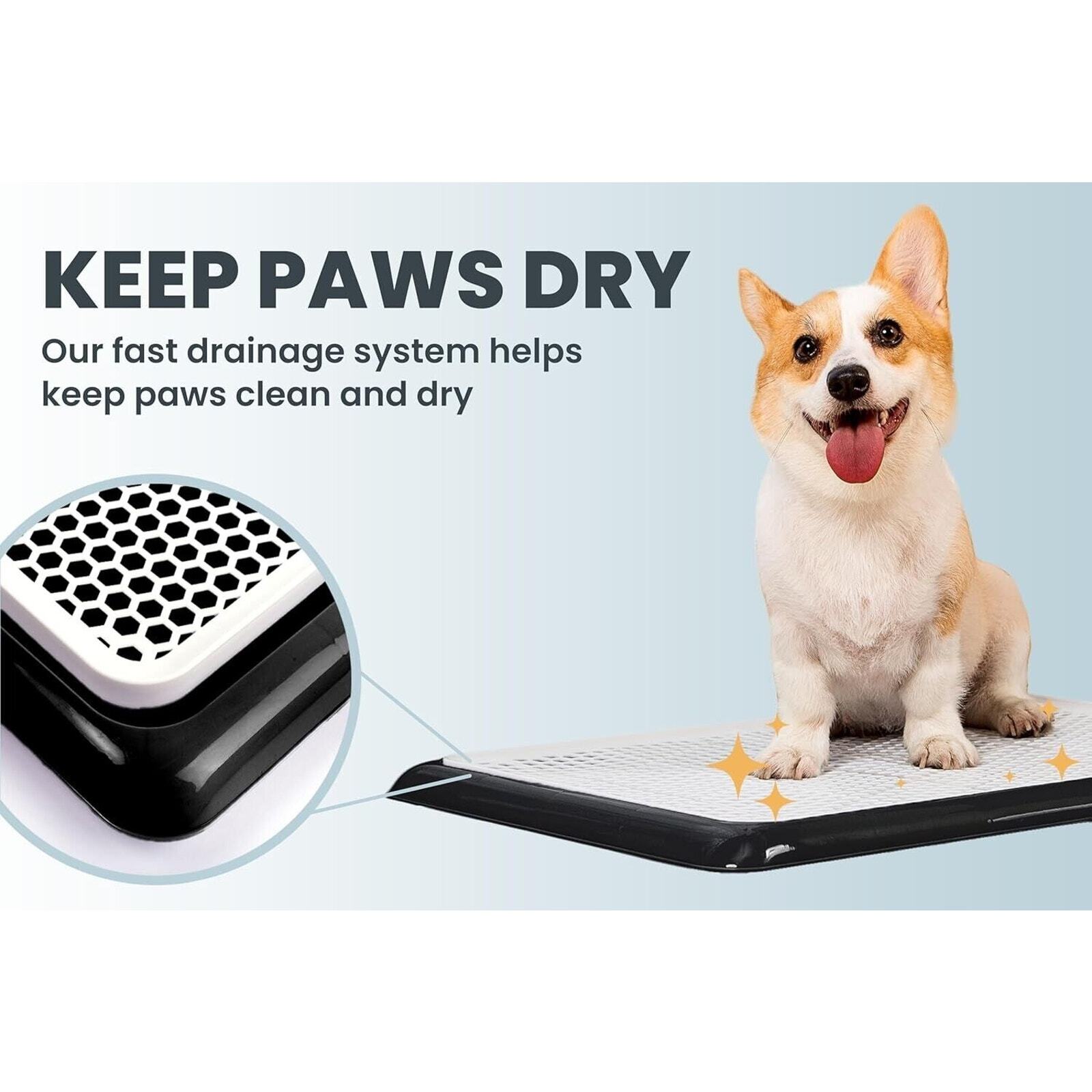 Dog Potty Tray/Puppy Pee Pad Holder 25”X20” Indoor Wee Training for Sm & Med