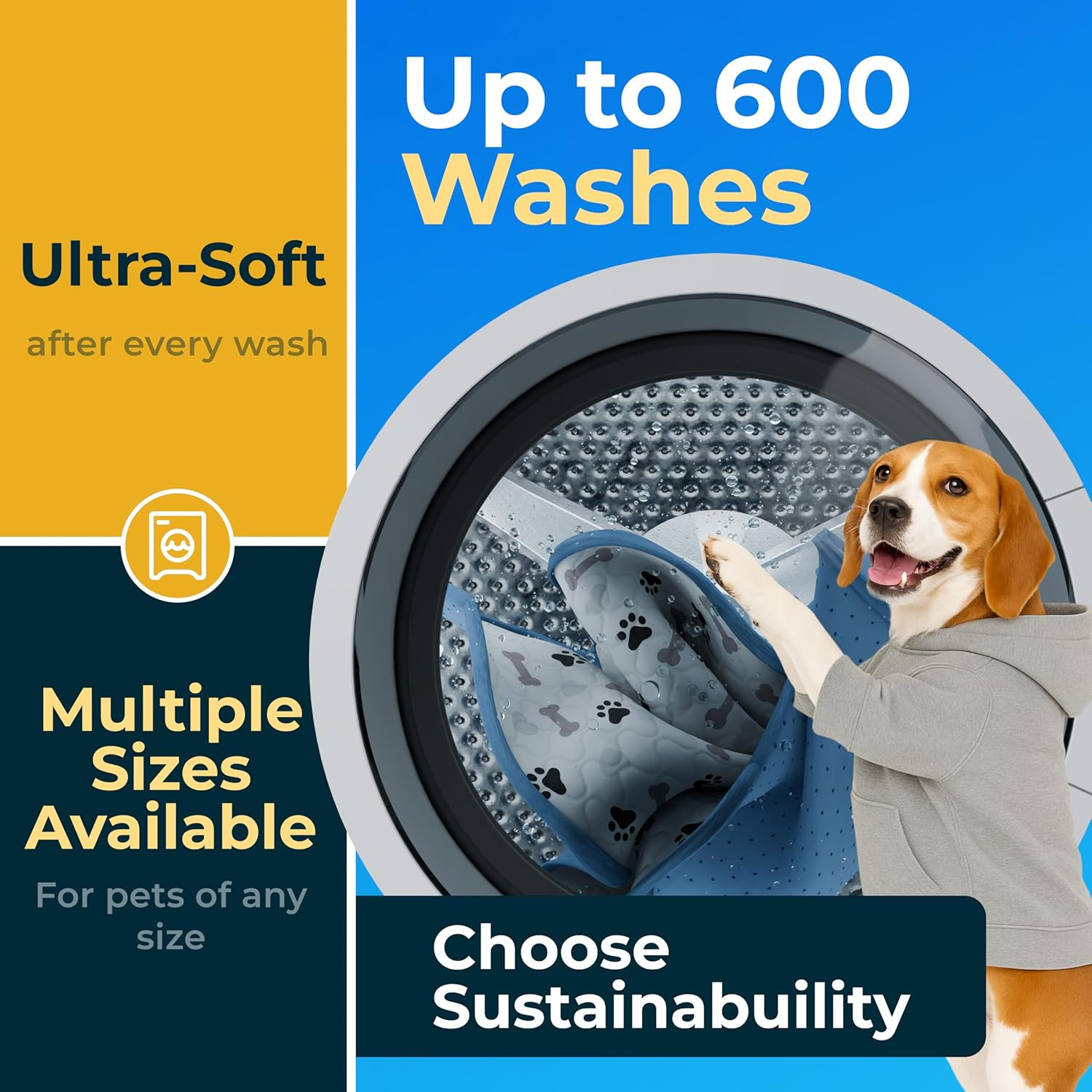 Reusable Waterproof Dog Pee Pads – Anti-Slip, 6 Pack, 30×34 Inches