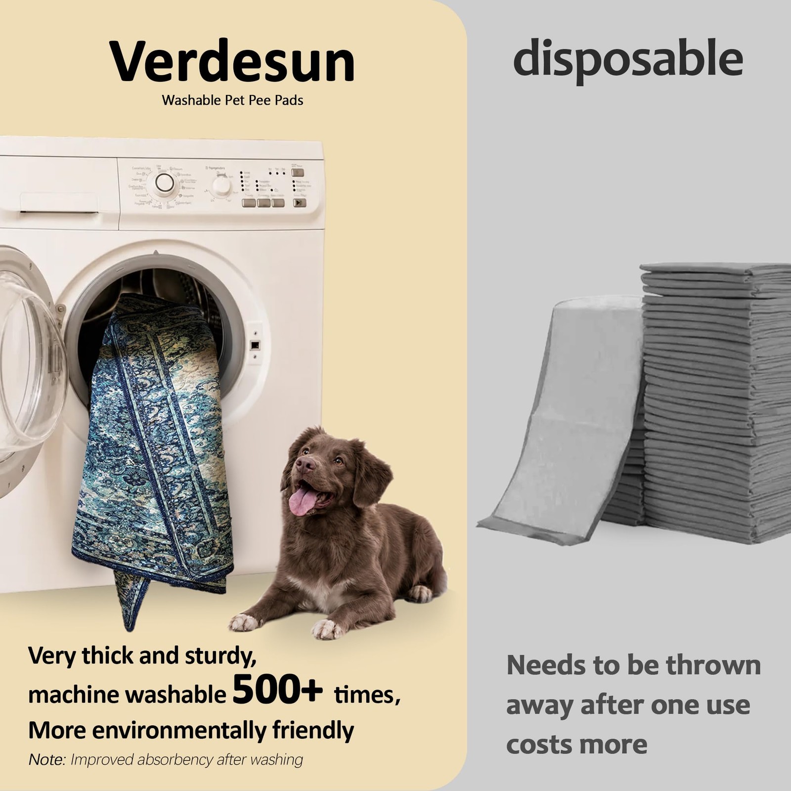 Washable Pee Pads for Dogs, Reusable Puppy Potty Training Pads, Ultra-Absorbe…