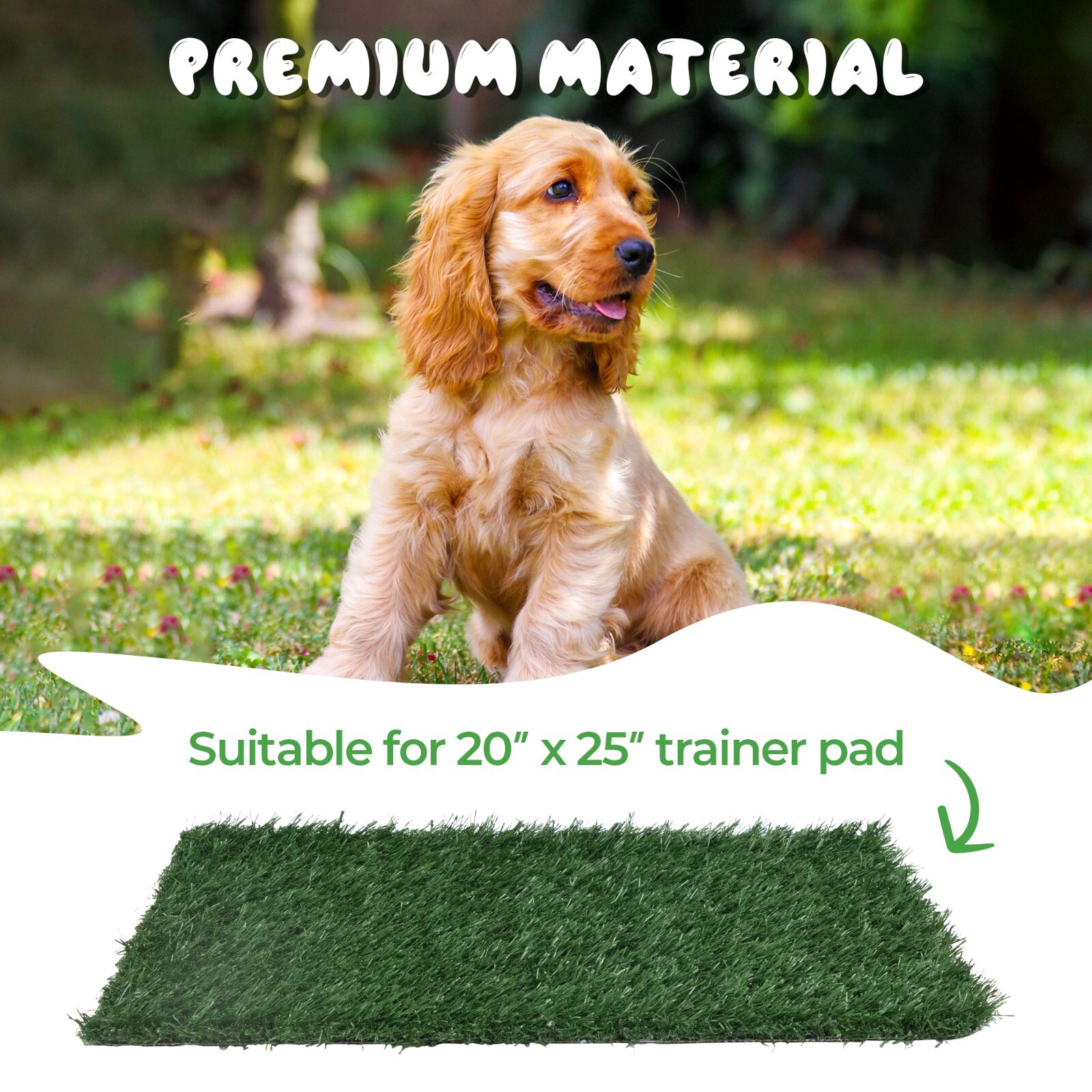 COZIWOW 2PCS Artificial Grass Patch Pet Potty Fake Grass Turf for Dogs to Pee On