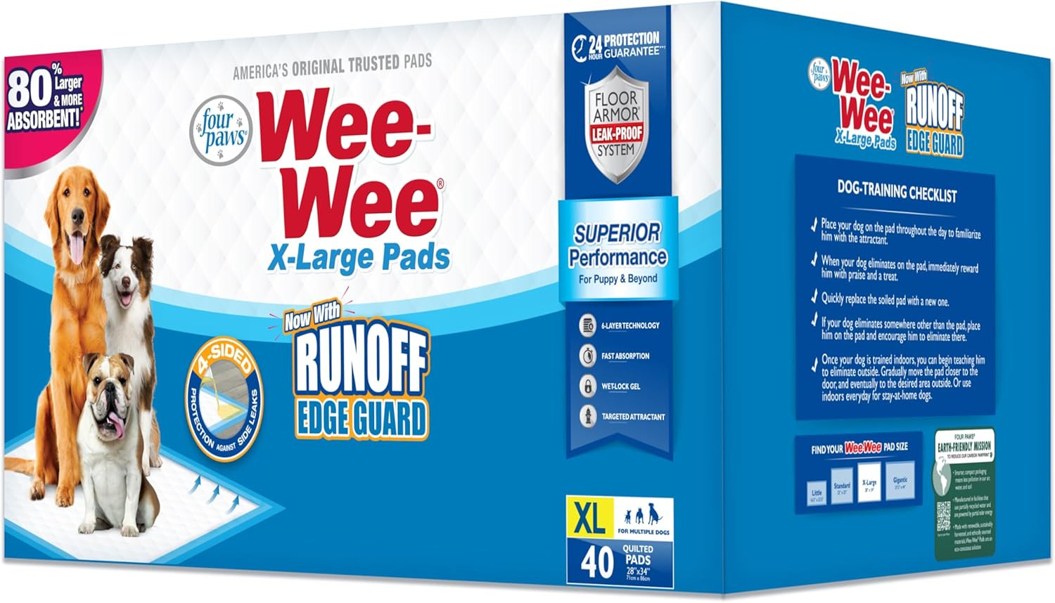 Wee-Wee Superior Performance Unscented Extra-Large Pee Pads for Dogs & Puppies,