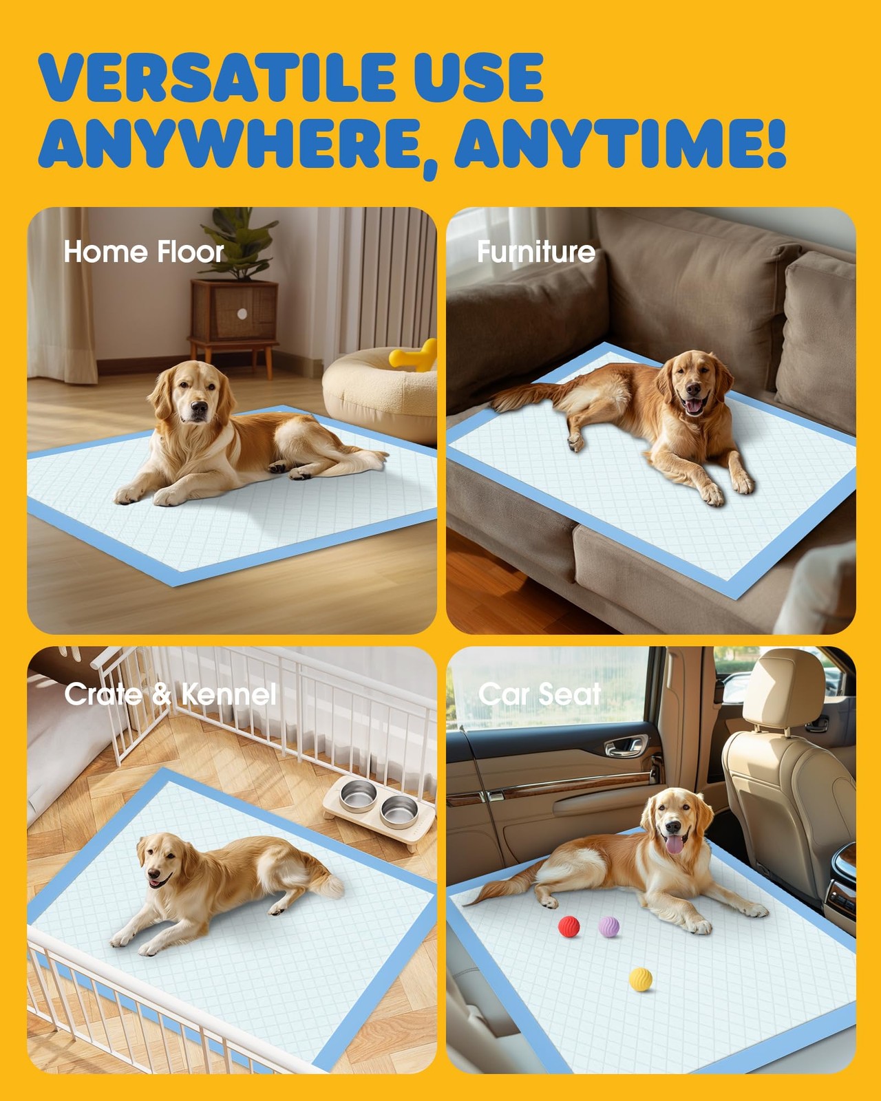 50-Pack Extra Large Pee Pads – 34″ x 28″ Puppy Pads for Dogs with 6-Layer Lea…