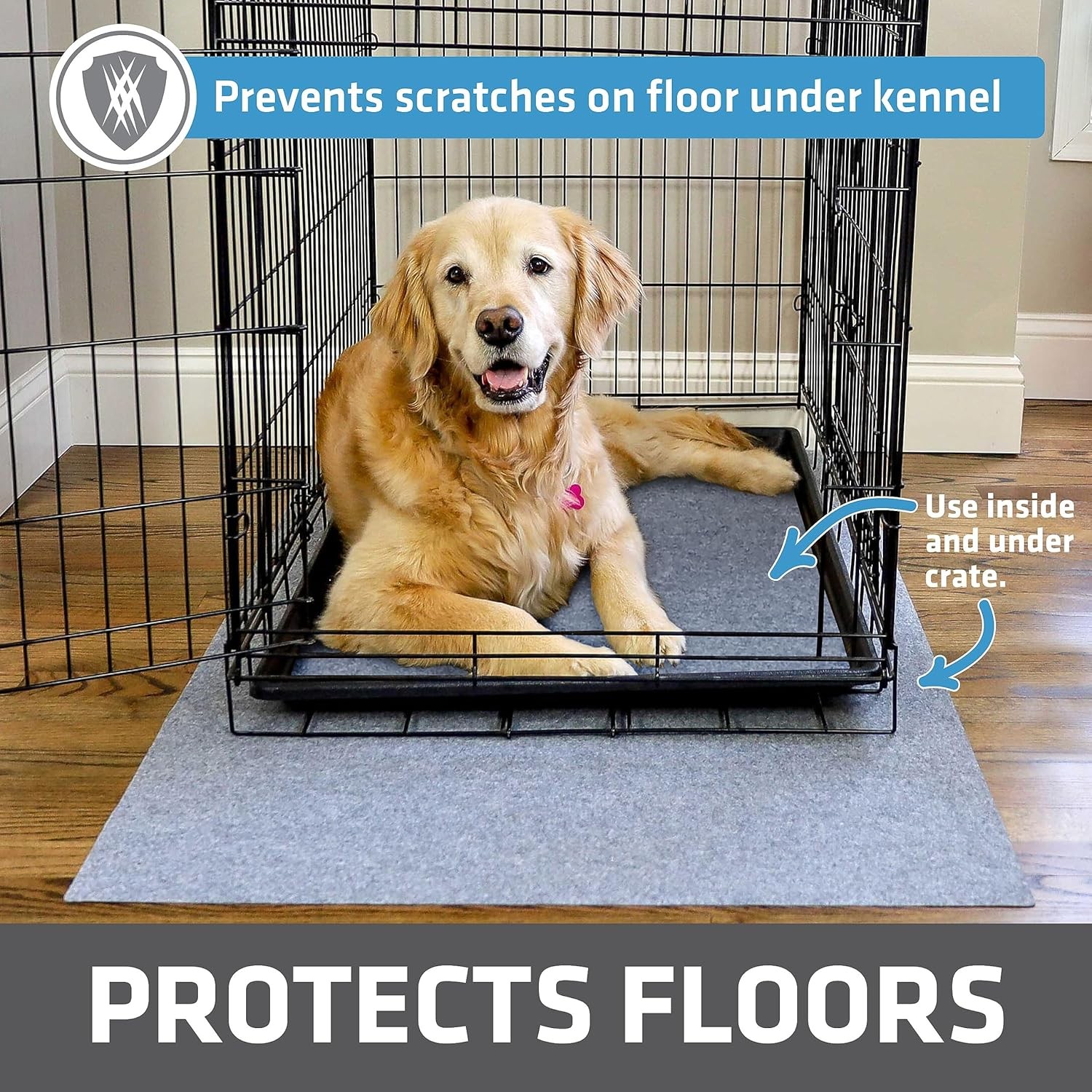 Drymate Dog Crate Mat Liner, Absorbs Urine, Waterproof, Non-Slip, Washable Puppy