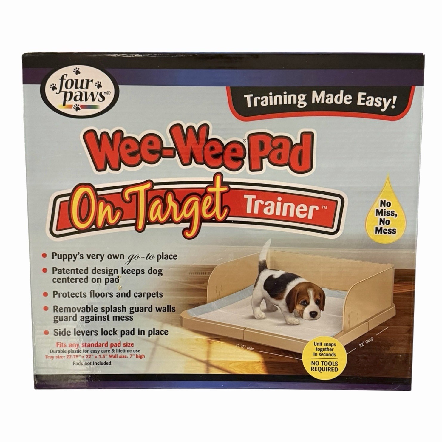 Wee-Wee Pad On Target Trainer Dog and Puppy Training Tray 22″ x 22.7″ (1 Count)