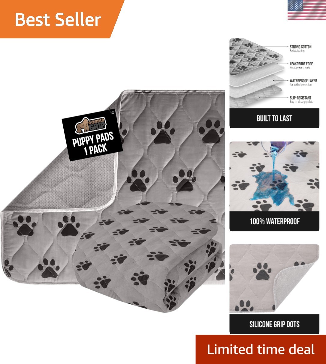 Washable 40×26 Puppy Pads – Slip Resistant, Waterproof, Eco-Friendly Solution
