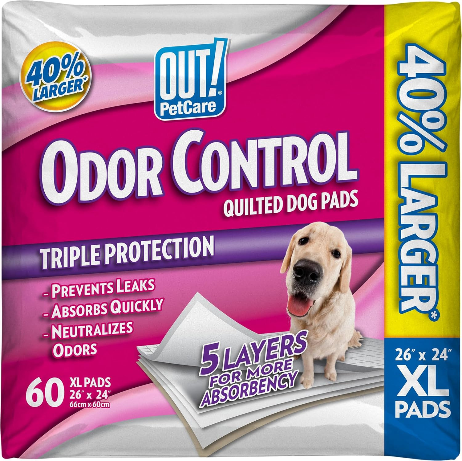 Odor Control Extra Large Dog Pads | Absorbent Pet Training and Puppy Pads
