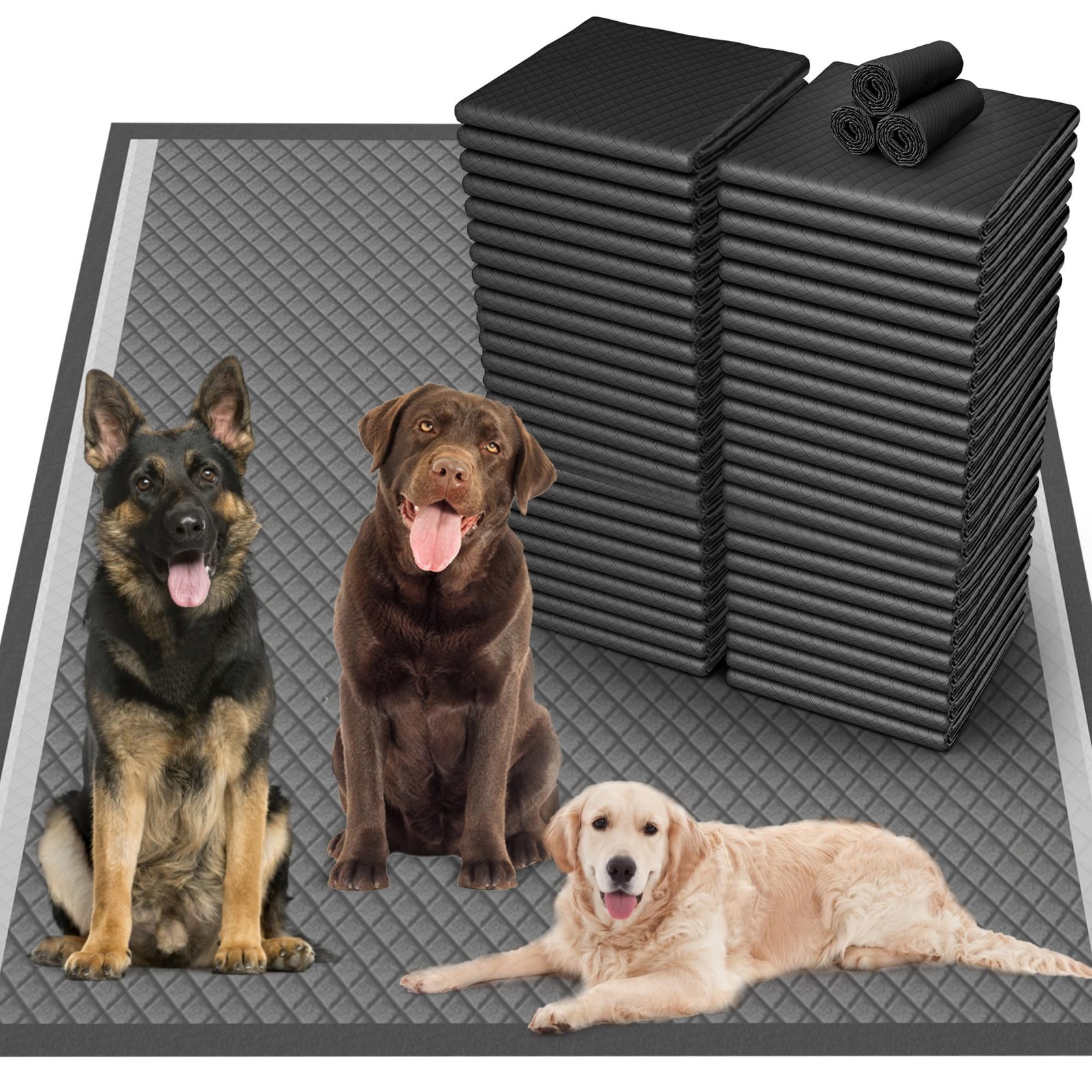 36″x36″ Activated Charcoal Pee Pads for Dogs , 32 Count, Extra Large, Super A…