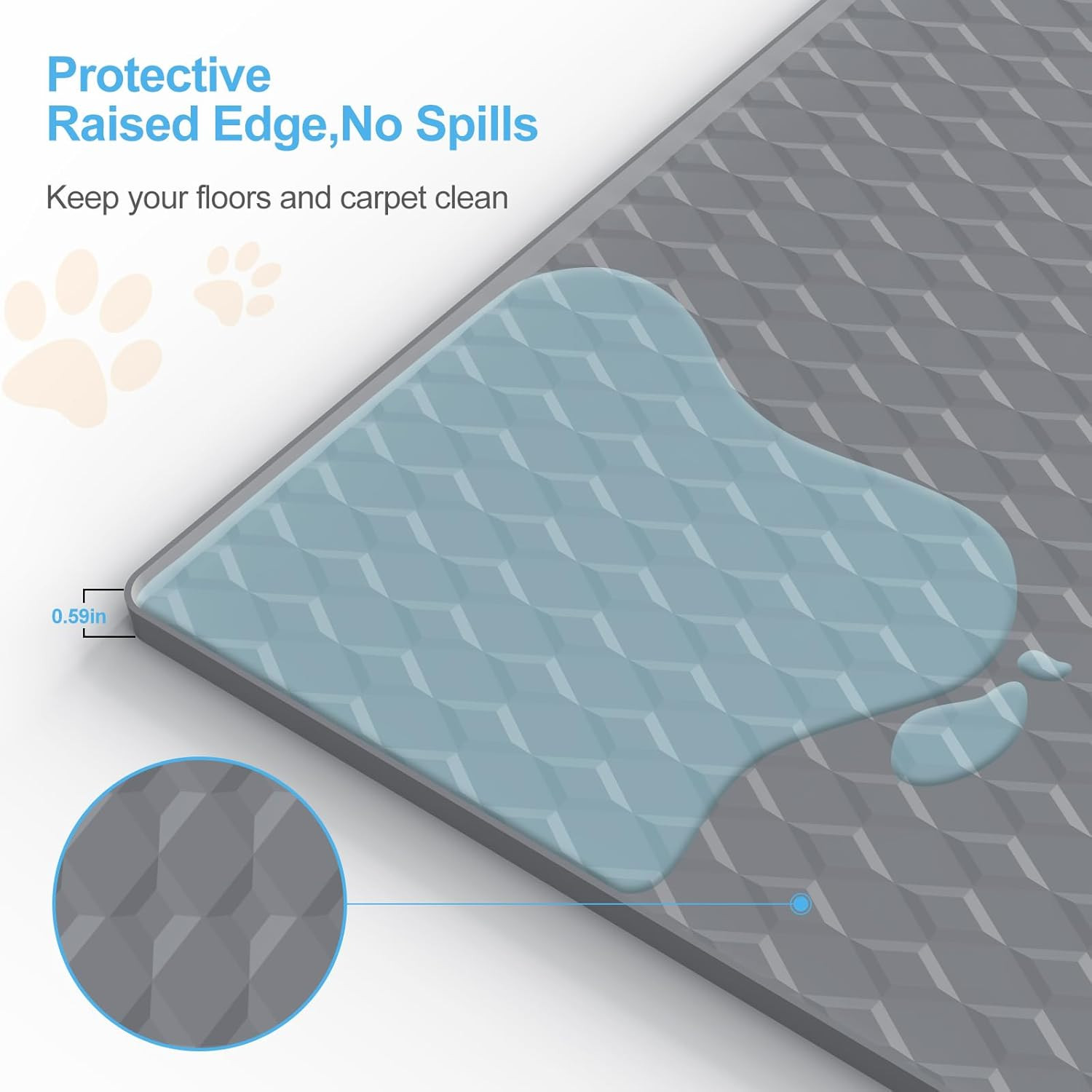 Pee Pad Holder for Dogs,Silicone Dog Puppy Pad Holder, 34 x 28 No Spill Raised L