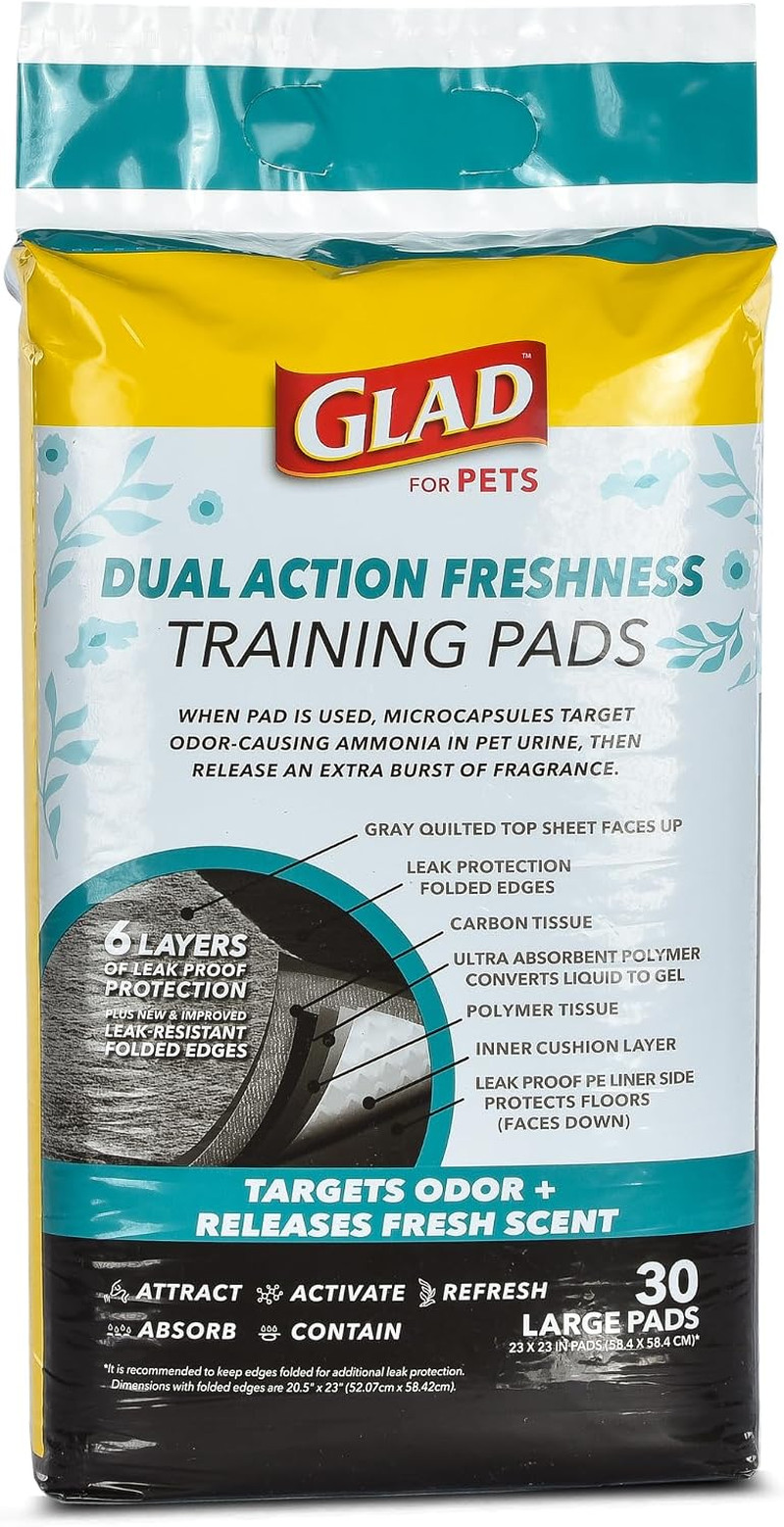 for Pets Activated Carbon Puppy Training Pads, 23 X 23 In, 30 Ct | 6-Layer Leak-
