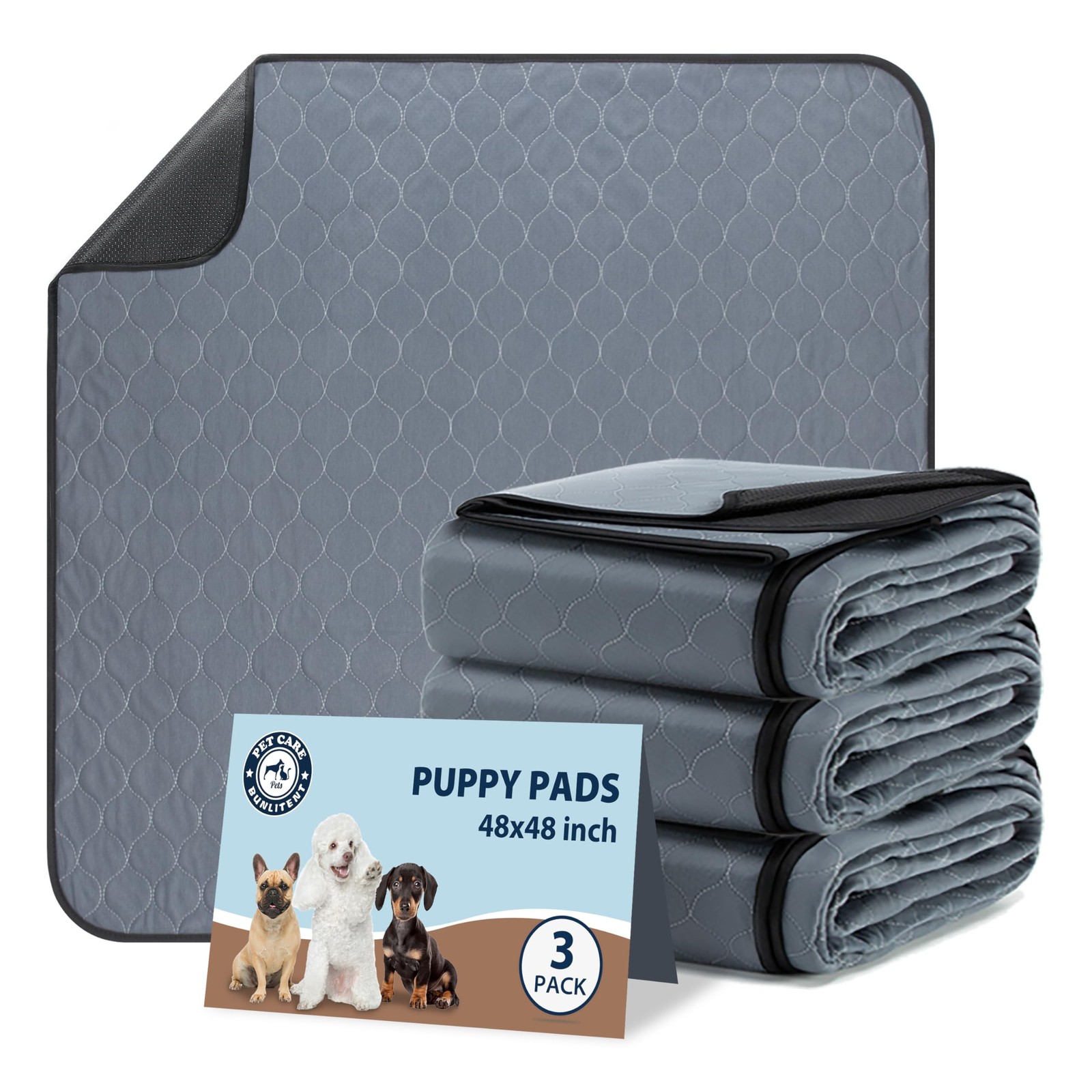Washable Pee Pads for Dogs 48×48 Waterproof Reusable – Fast Absorbent