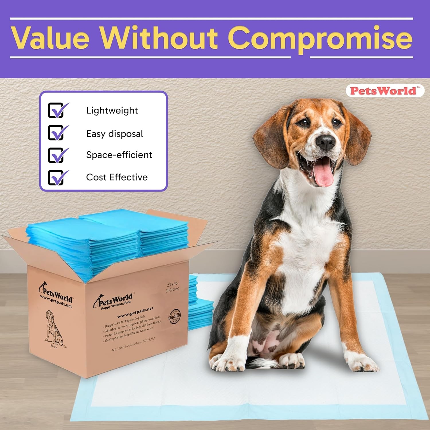 23×36 Inch, 600 Count – Puppy Pee Pads for Dogs, Tear Resistant, Smaller Dogs