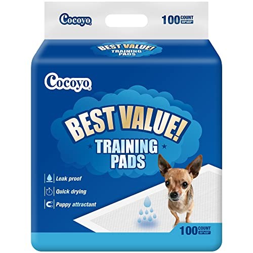 Best Value Training Pads 22″x22″, 100 Count, White & Blue, 22×22, 100 CT
