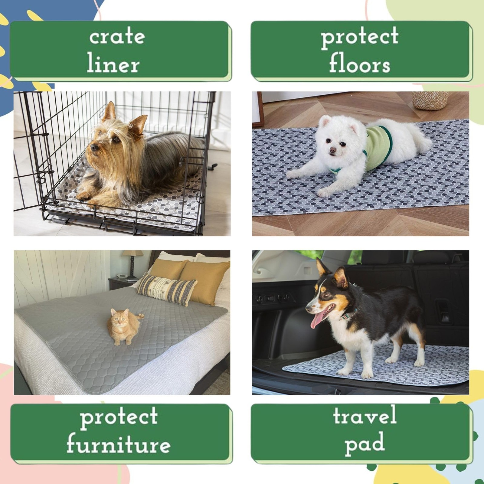 Caldwell’s Pet Supply Co. 34×36 Washable Pee Pads for Dogs, Reusable Puppy Po…