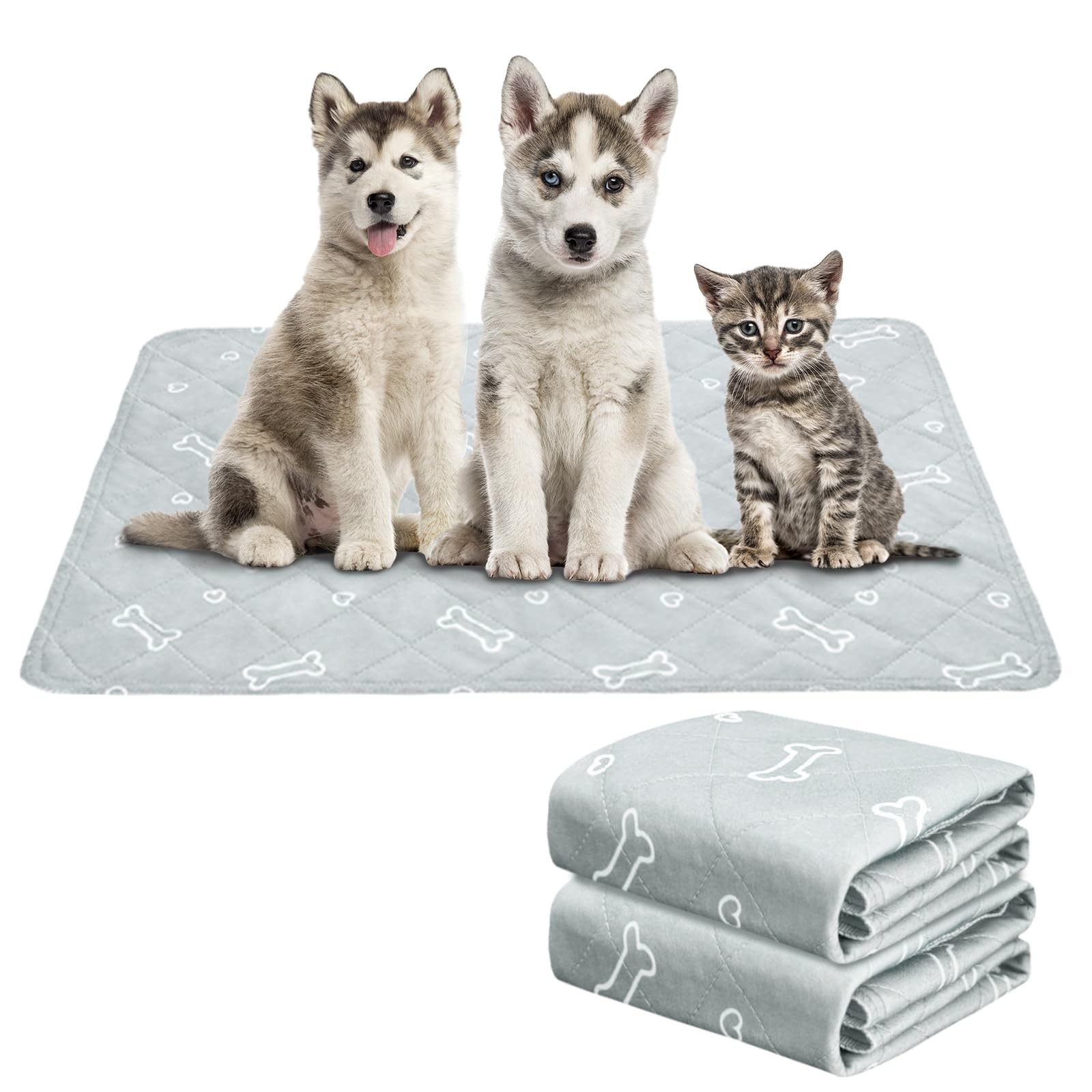 Washable Pee Pads for Dogs, 2 Pack Reusable Puppy Pads, Super Absorbent & Wat…