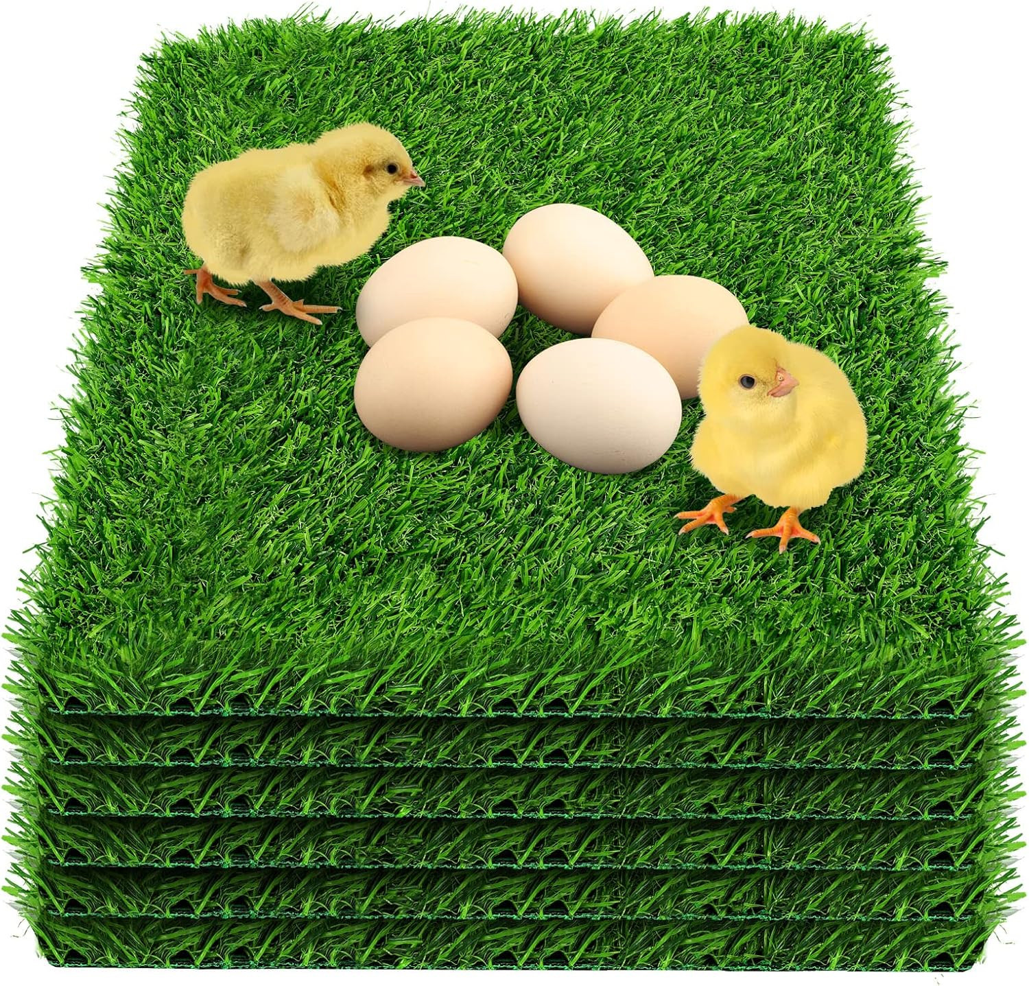 6 Pack Chicken Nesting Box Pads – Washable Artificial Grass Nesting Pads – Chick