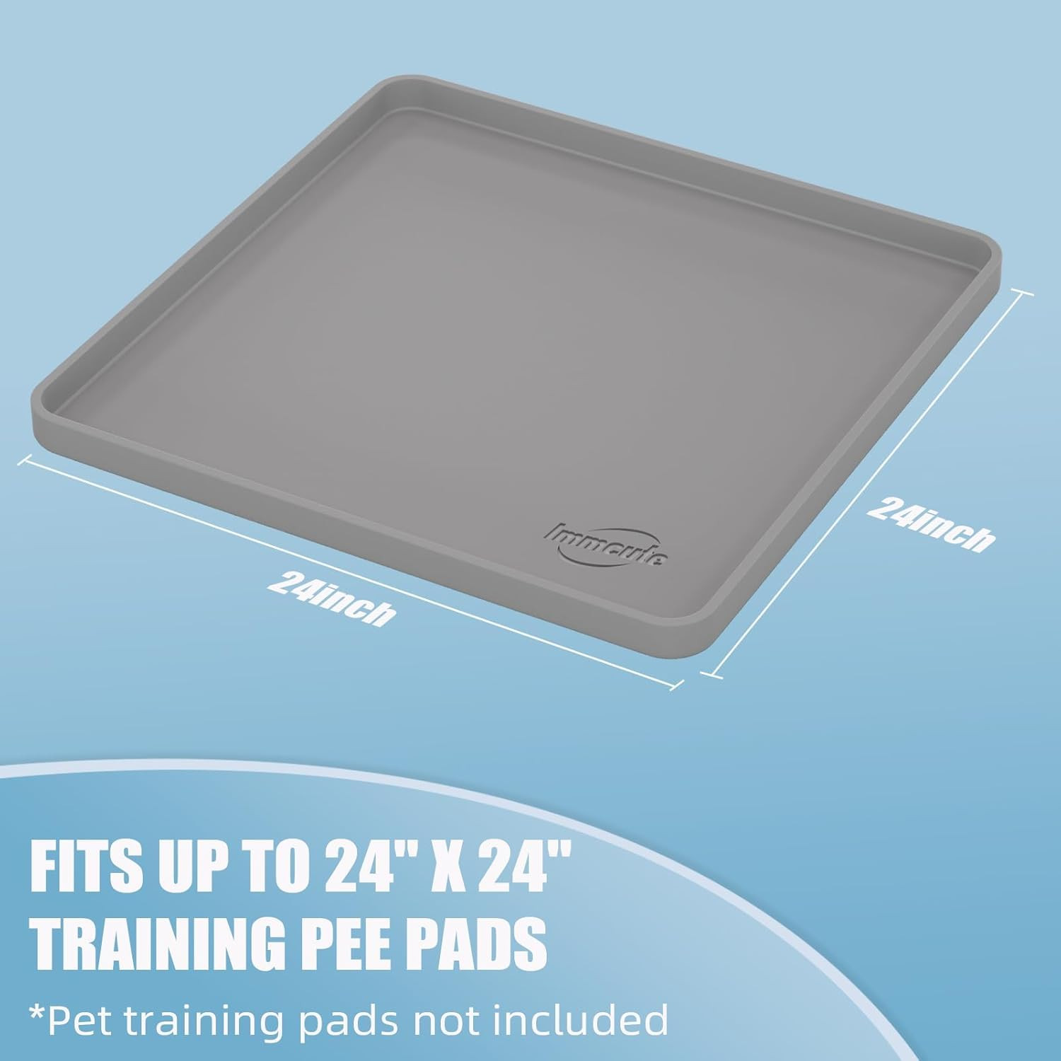 Pee Pad Holder, Fits up to 24″ X 24″ Training Pads, Silicone Non-Slip Dog Potty