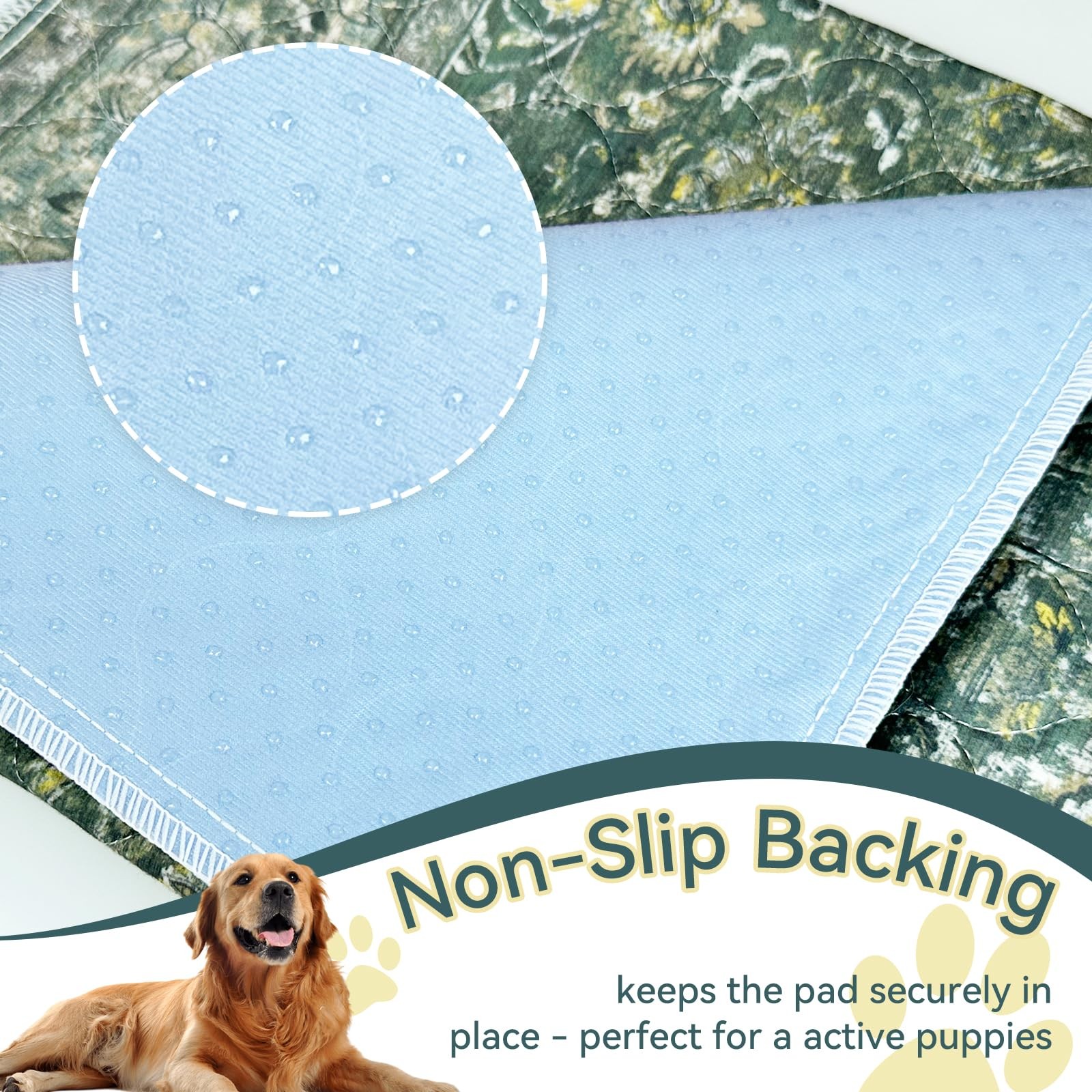 Washable Pee Pads for Dogs, Waterproof Non-Slip Puppy Potty Pad 2 Pack 36” x…