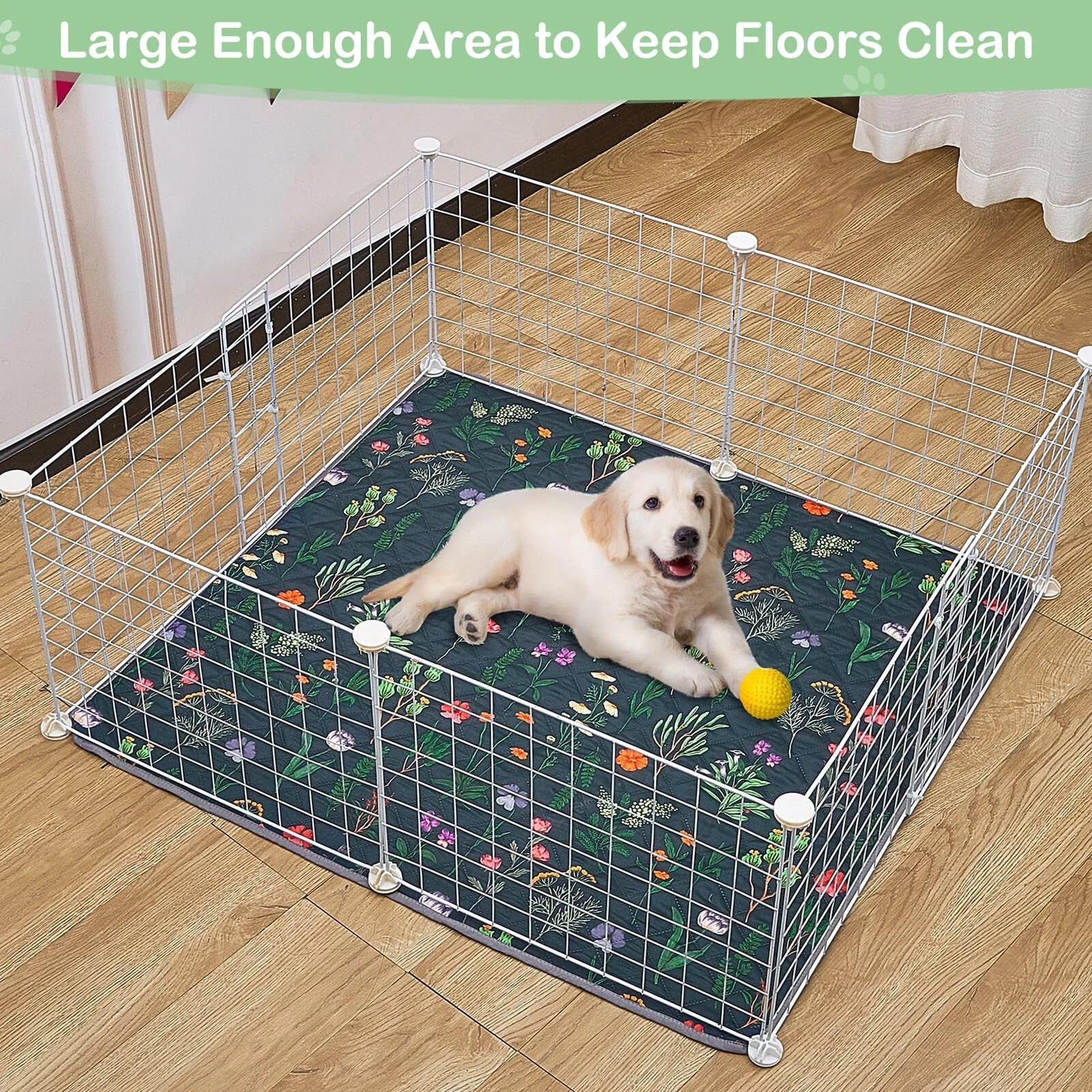 Washable Pee Pads for Dogs, 2 Pack Large 100% Waterproof Reusable 18”x24”