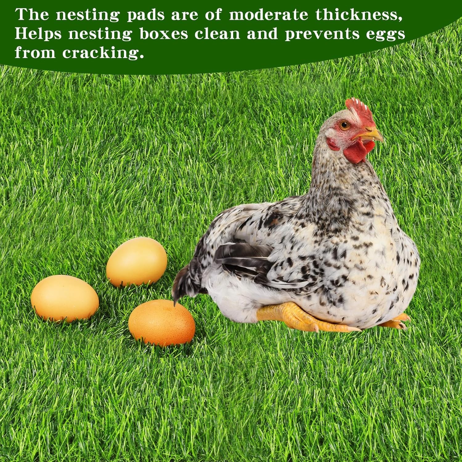 Chicken Nesting Pads Set 12×12″-Washable Artificial Grass Nesting Pads-for