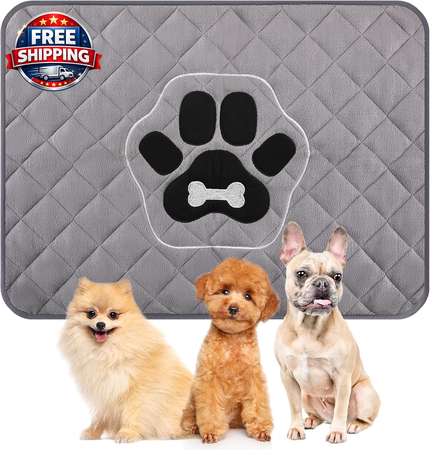 Reusable Pee Pad for Dogs 18″X24″, Washable Dog Pee Pad with TPU Waterproof & No