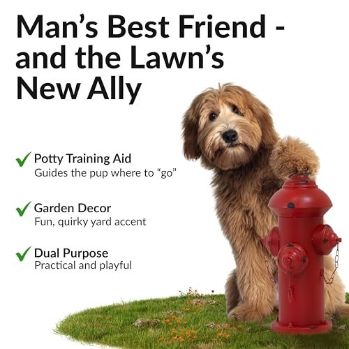 Dog Fire Hydrant Pee Post for Potty Training – 21″ Red Powder-Coated Finish