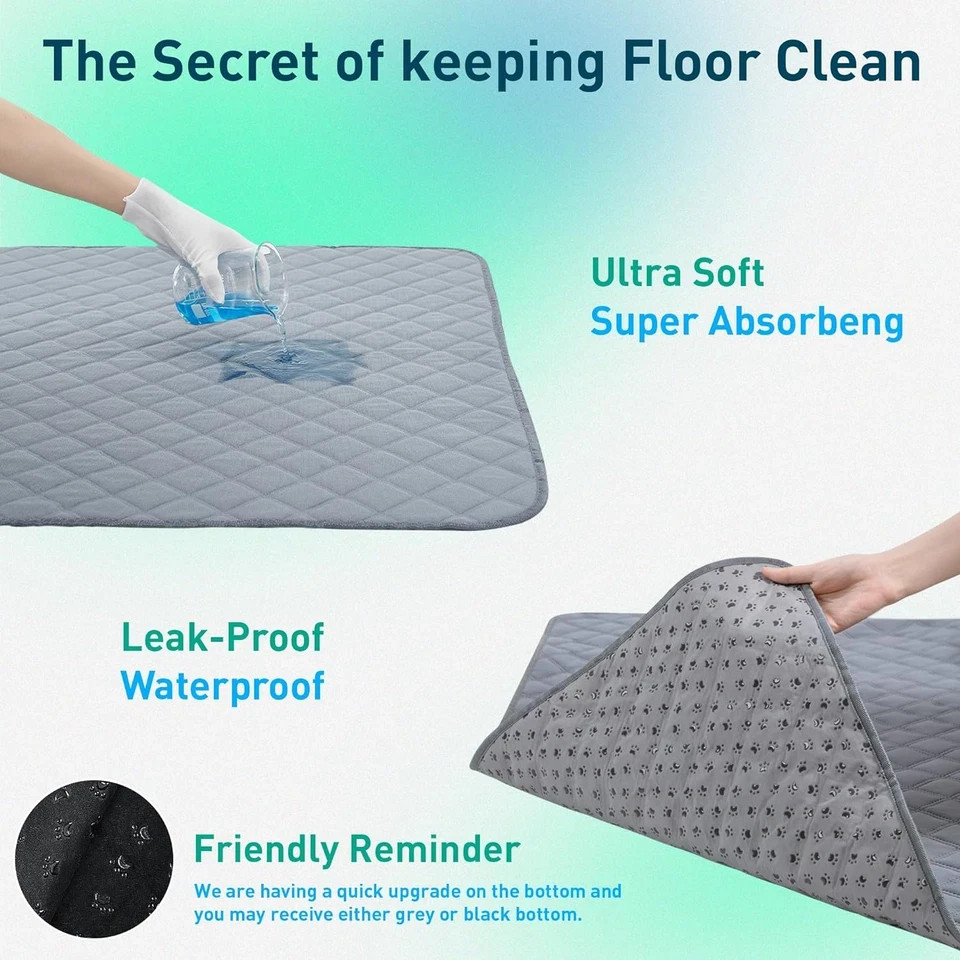 Eterish Reusable Washable Pee Pads for Dogs Large/Extra Large 36” X 41” 2 Pack