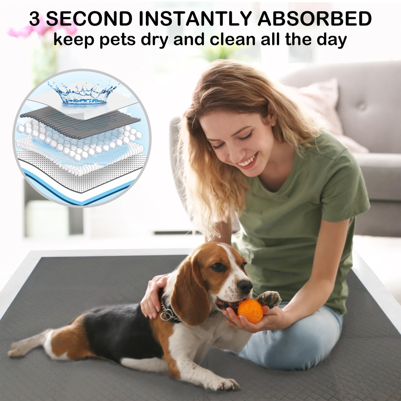 ELEGX 48×36 Extra Large 30 Pcs Odor-Control Super Absorbency Charcoal Pee Pad…