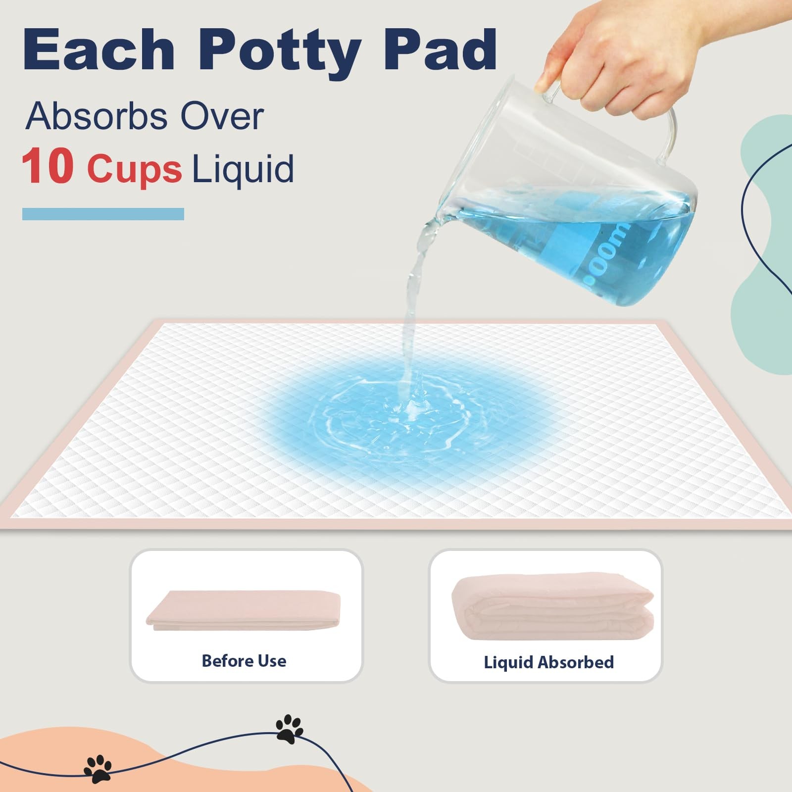 XXL Dog Pee Pads 36″x36″ Extra Large Pink Puppy Pads, 6-Layer Super Absorbent…