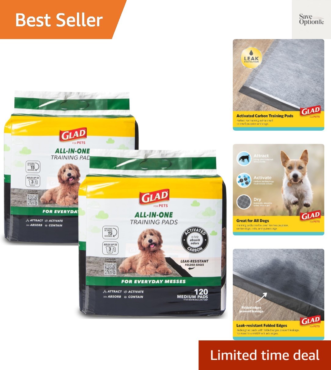 for Pets Black Charcoal Puppy Pads, 17.5 x 23.5 Inch, 120 Count | Super-absor…
