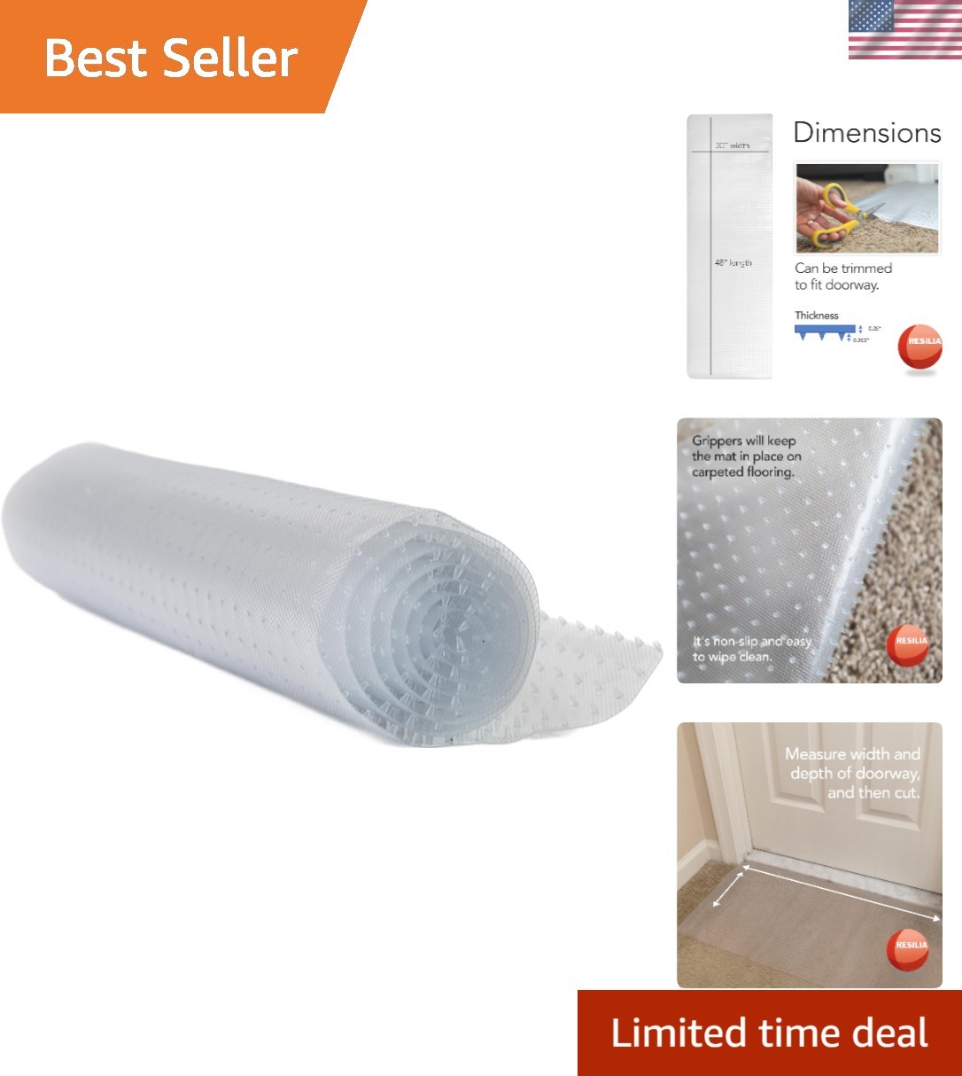 Stain-Resistant Waterproof Pet Carpet Protector – 30×48 PVC Runner, Made in USA