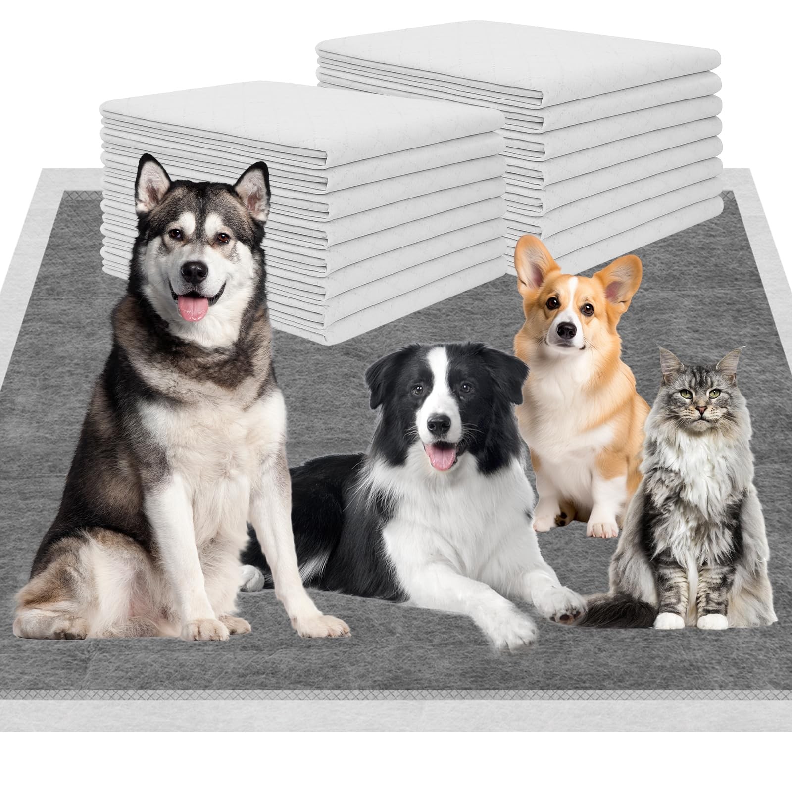 Charcoal Puppy Pads 36″×51″, Ultra-Large Carbon Pee Pads for Dogs, Odor-Contr…