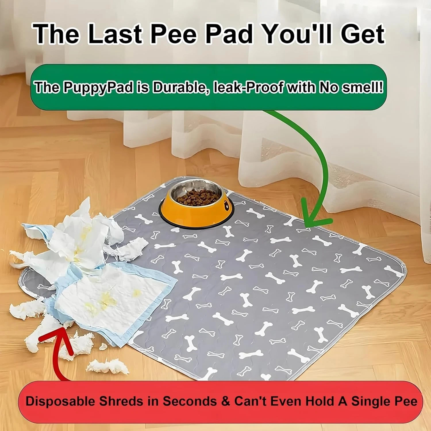 Puppy Pads with Pheromones, Washable Puppypad Pee Pads,(Gray, S: 15.7″ × 23.6″)