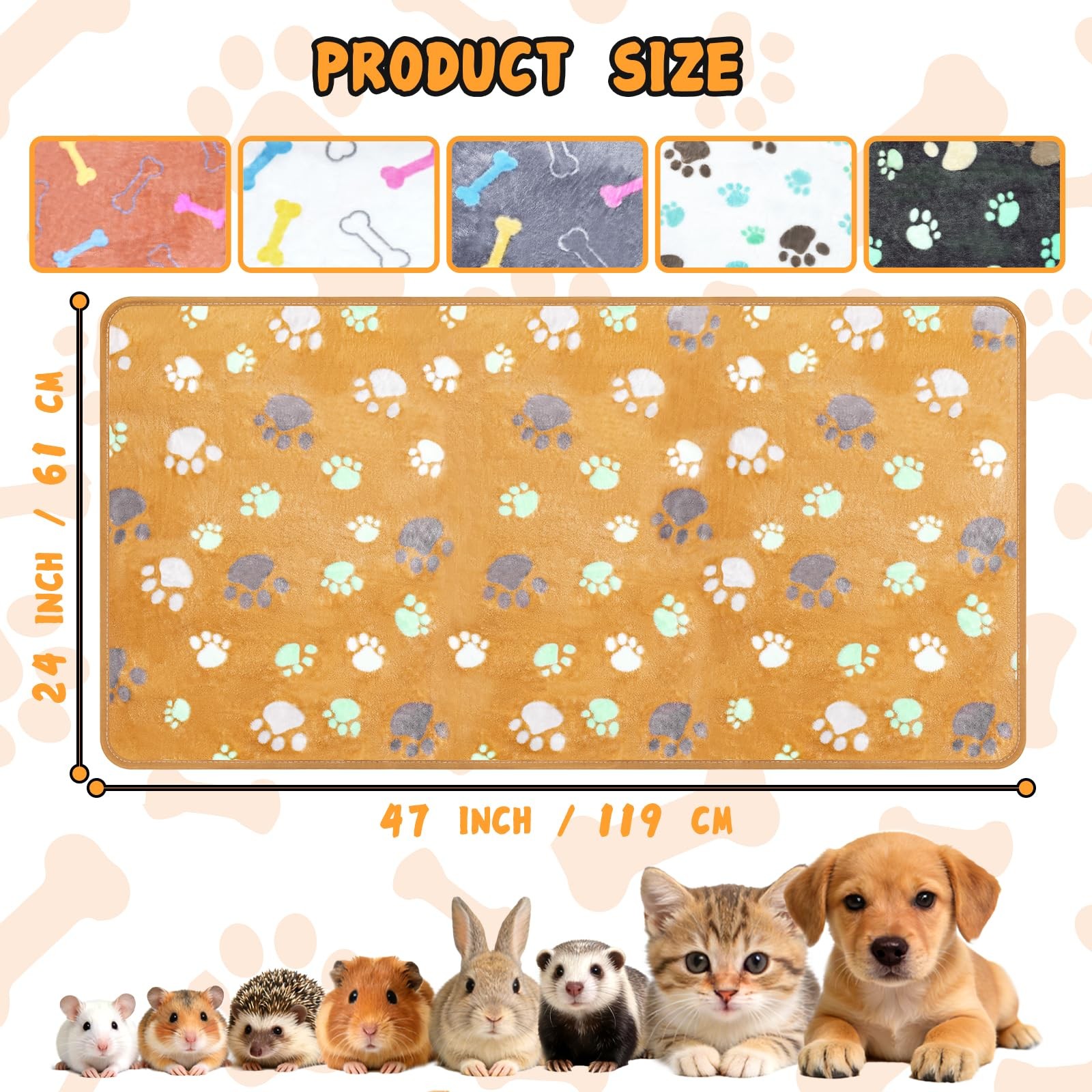 YedsIntu 6 Pcs Washable Guinea Pig Blankets Absorbent Small Animal Fleece