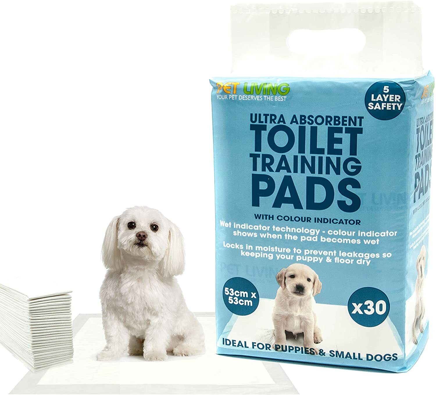 30x Ultra Super Absorbent Dog PUPPY TRAINING PAD Colour Indicator 5 layer safety