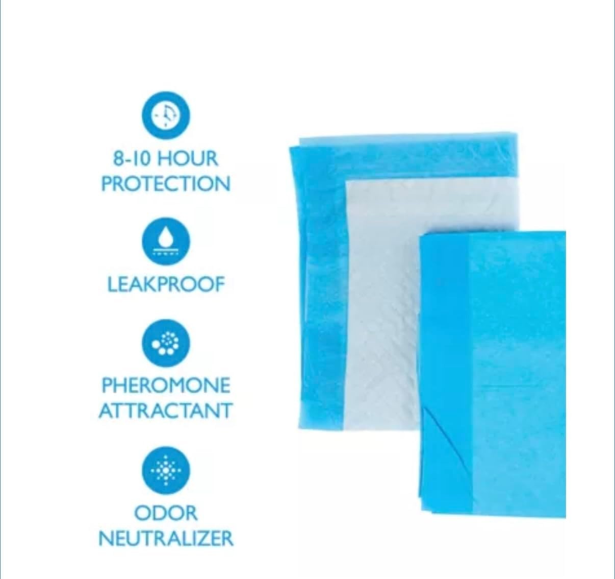 Dog Pads 23×24 50 CT Absorbs 2 Cups Odor Control Adhesive Tabs Unopened Bag