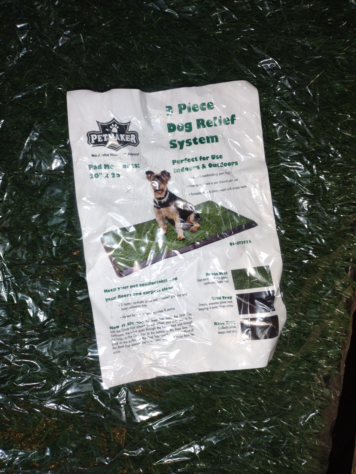 PetMaker Indoor Puppy Potty Trainer Pets Grass Dog Mat Pee Pad 20×25