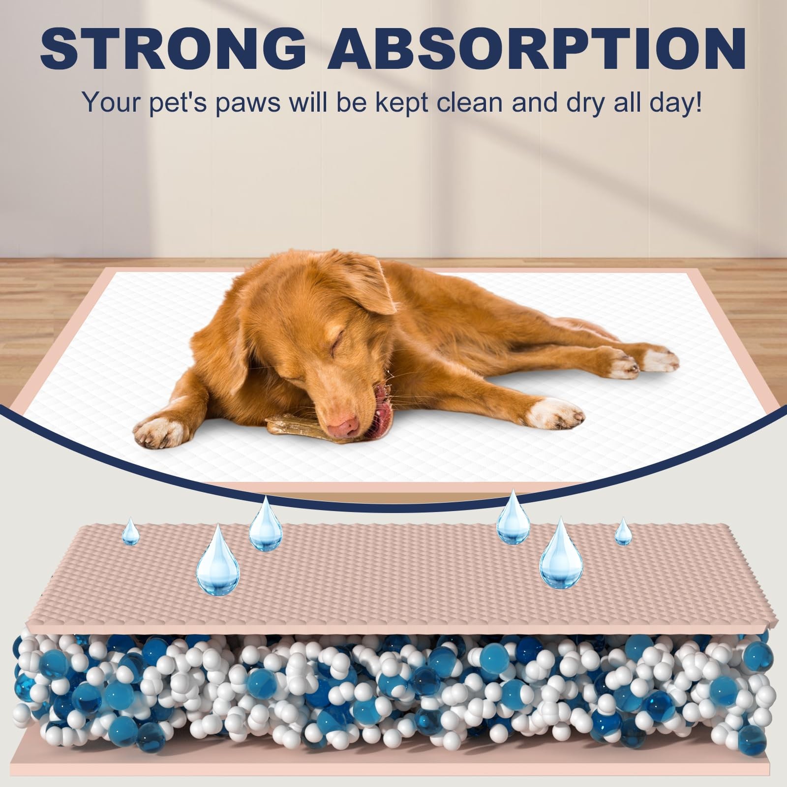 XXL Dog Pee Pads 36″x36″ Extra Large Pink Puppy Pads, 6-Layer Super Absorbent…