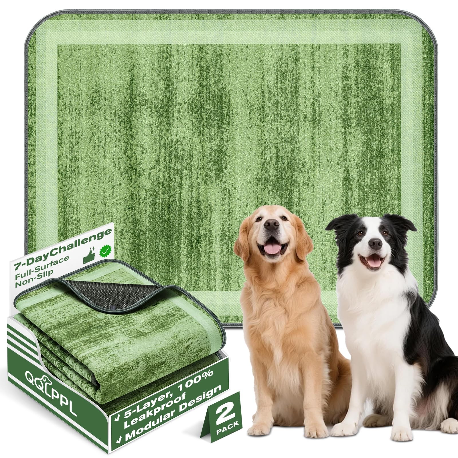 Washable Pee Pads for Dogs and Cats, 2 Pack Absorbent Thick Reusable Training…