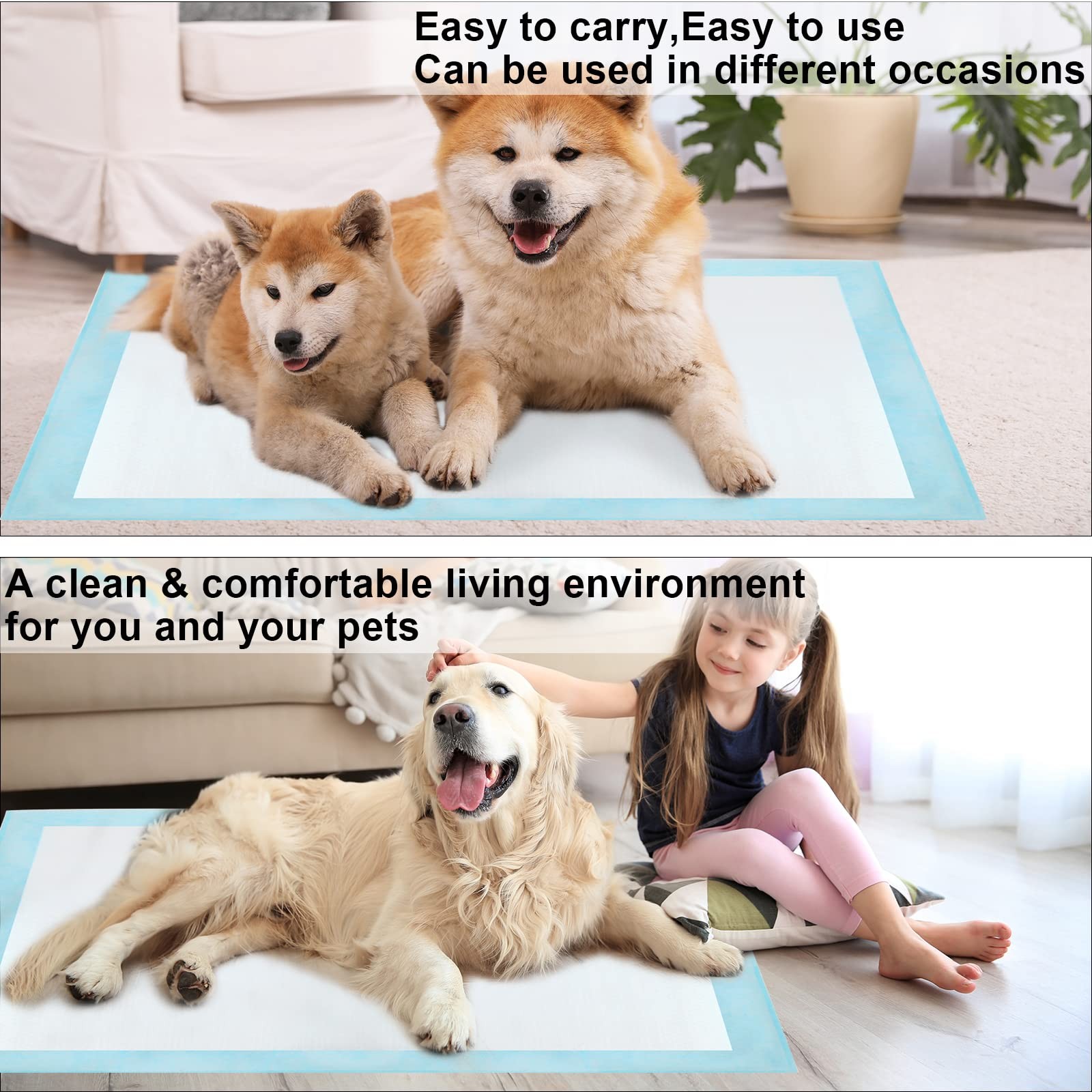 60 Count Dog Pee Pads Extra Large,32″X 36″Pet Training Pads,Disposable Pet Po…