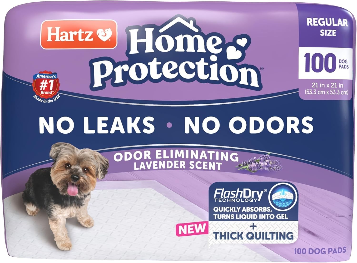 Home Protection Lavender Pads, 100 Count | Super Absorbent