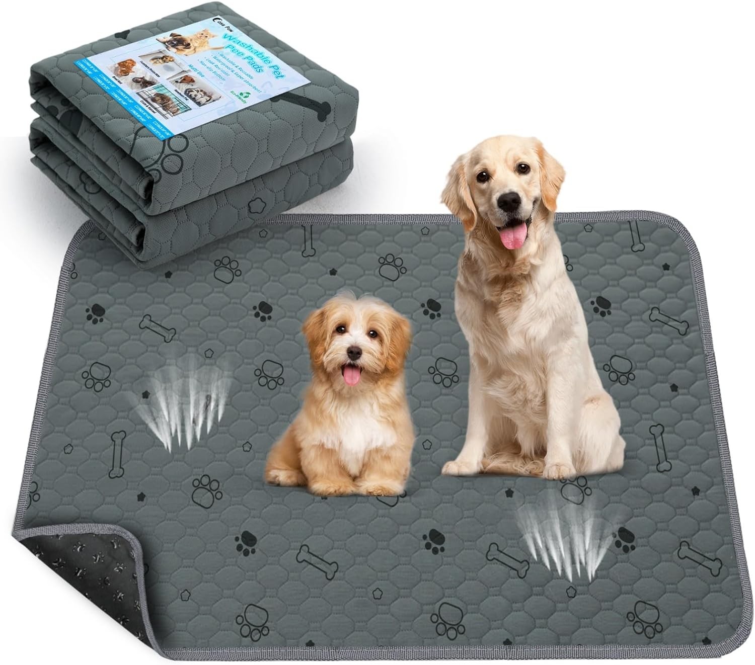 Super Absorbent Washable Pee Pads for Dogs Large 34 x 36 2-Pack Puppy Pads