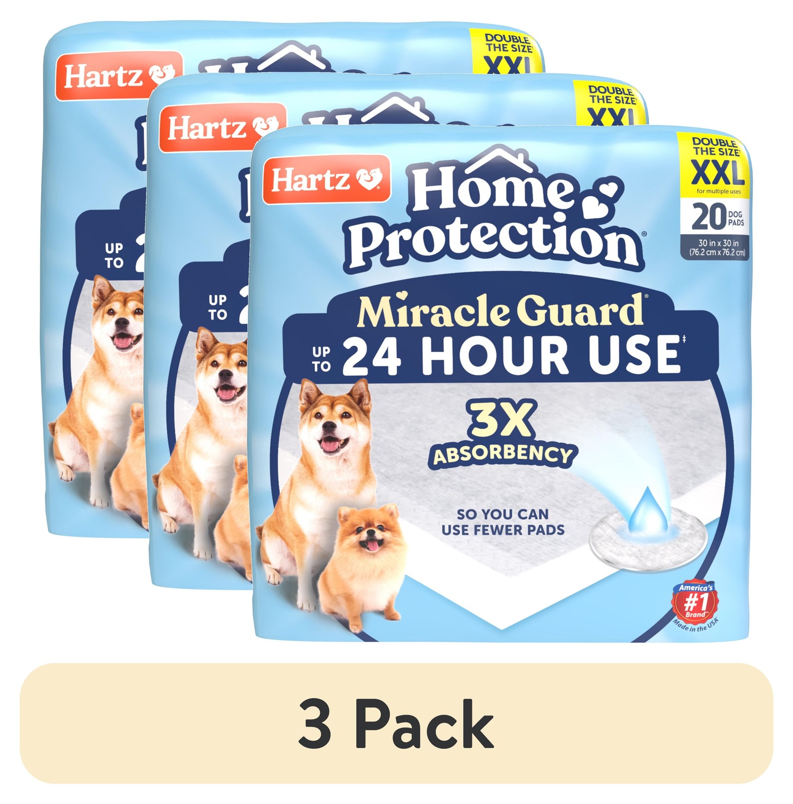 Hartz Home Protection Miracle Guard Dog Pads, XXL 20 Count,NEW
