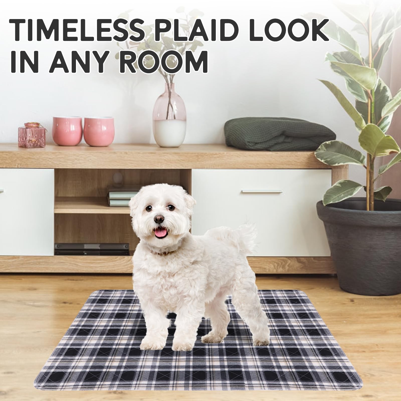 Washable Dog Pee Pads 24″x36″ – 4PCS Reusable Training Pads, Non-Slip, Absorbent