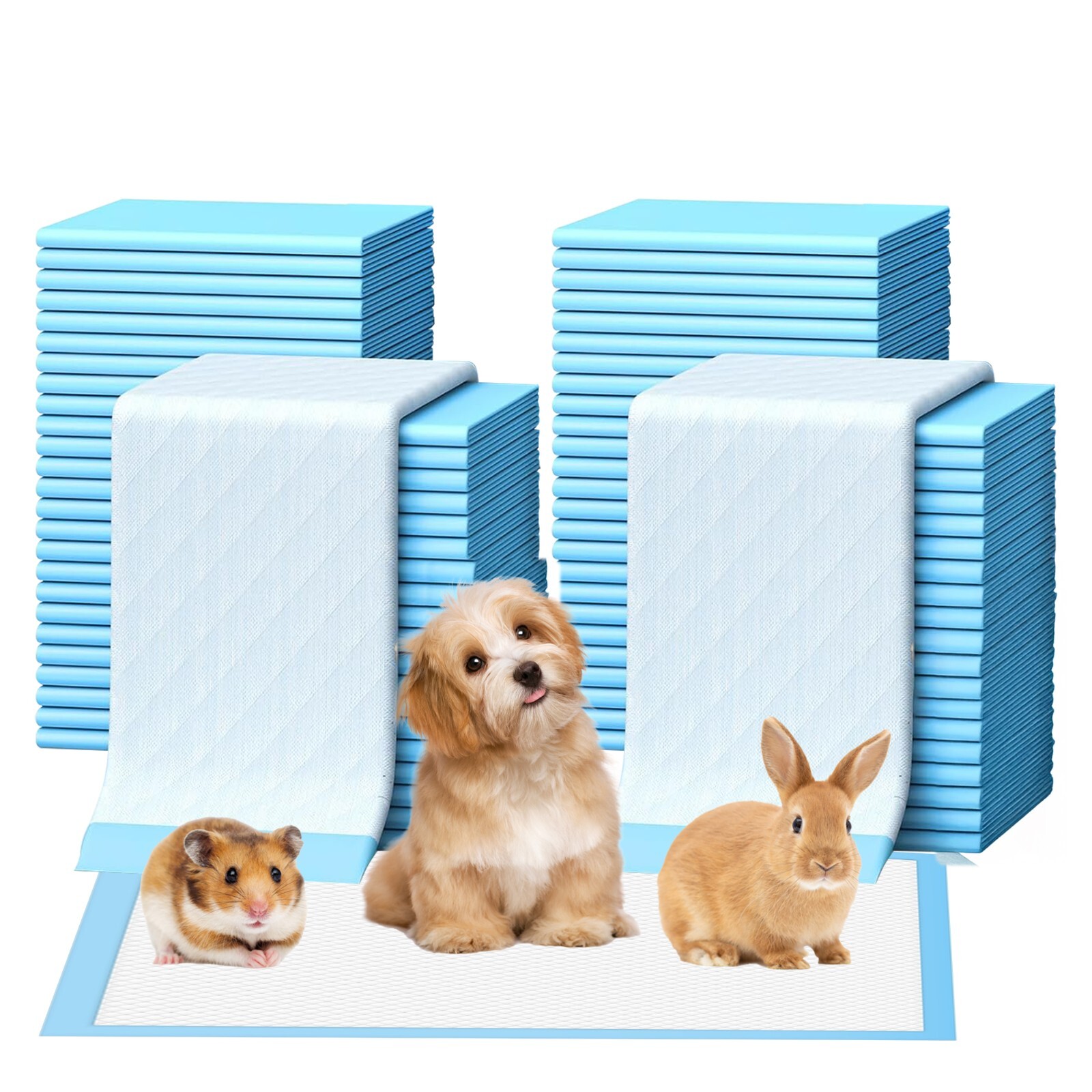 50 Dog Training Pads 18″x24″ Size Scented 5-Layer Ultra-Absorbent Blue Pet Pads