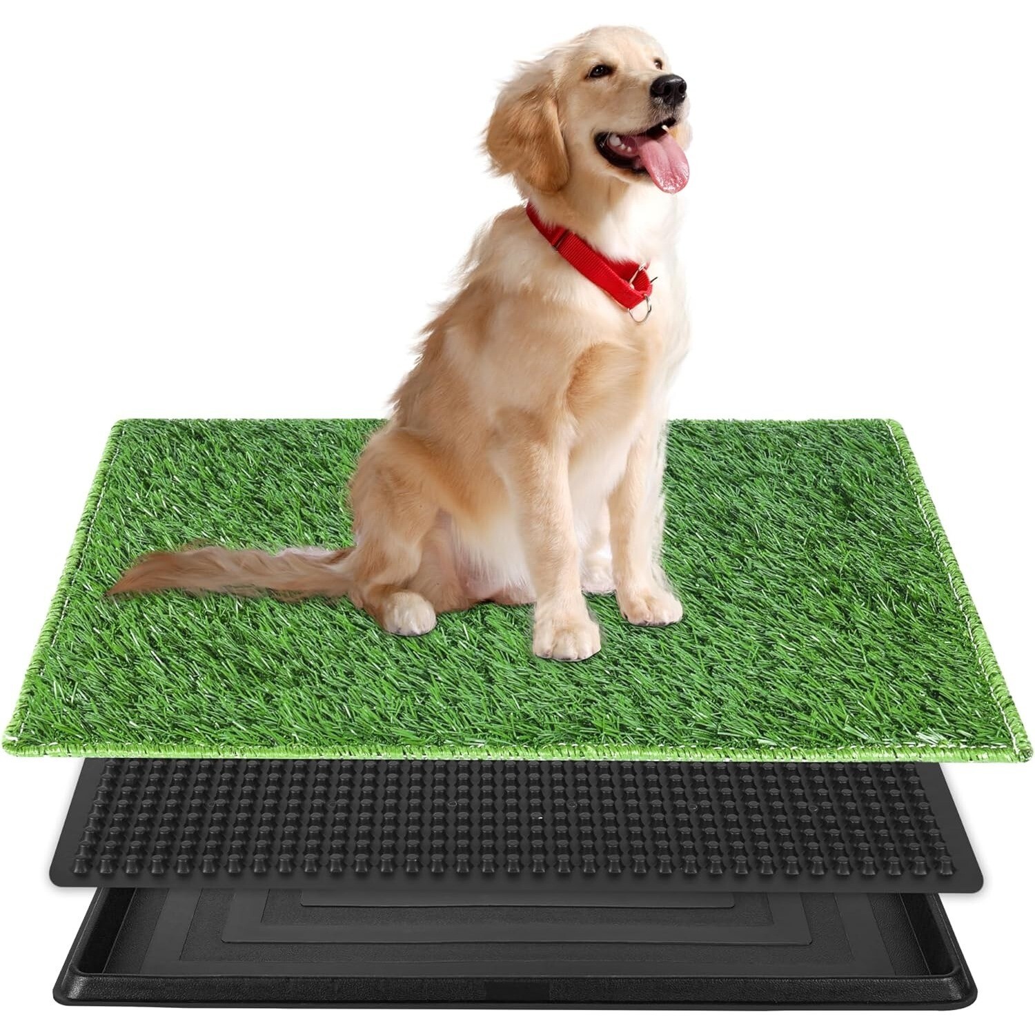25×20″ Dog Grass Potty Pad with Tray – Indoor Outdoor Puppy Training Litter Box