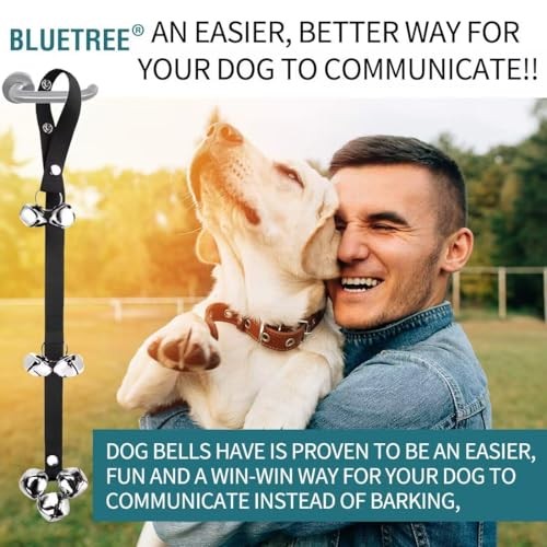 BLUETREE Dog Doorbells Premium Quality Training Potty Great 01Black(one pack)